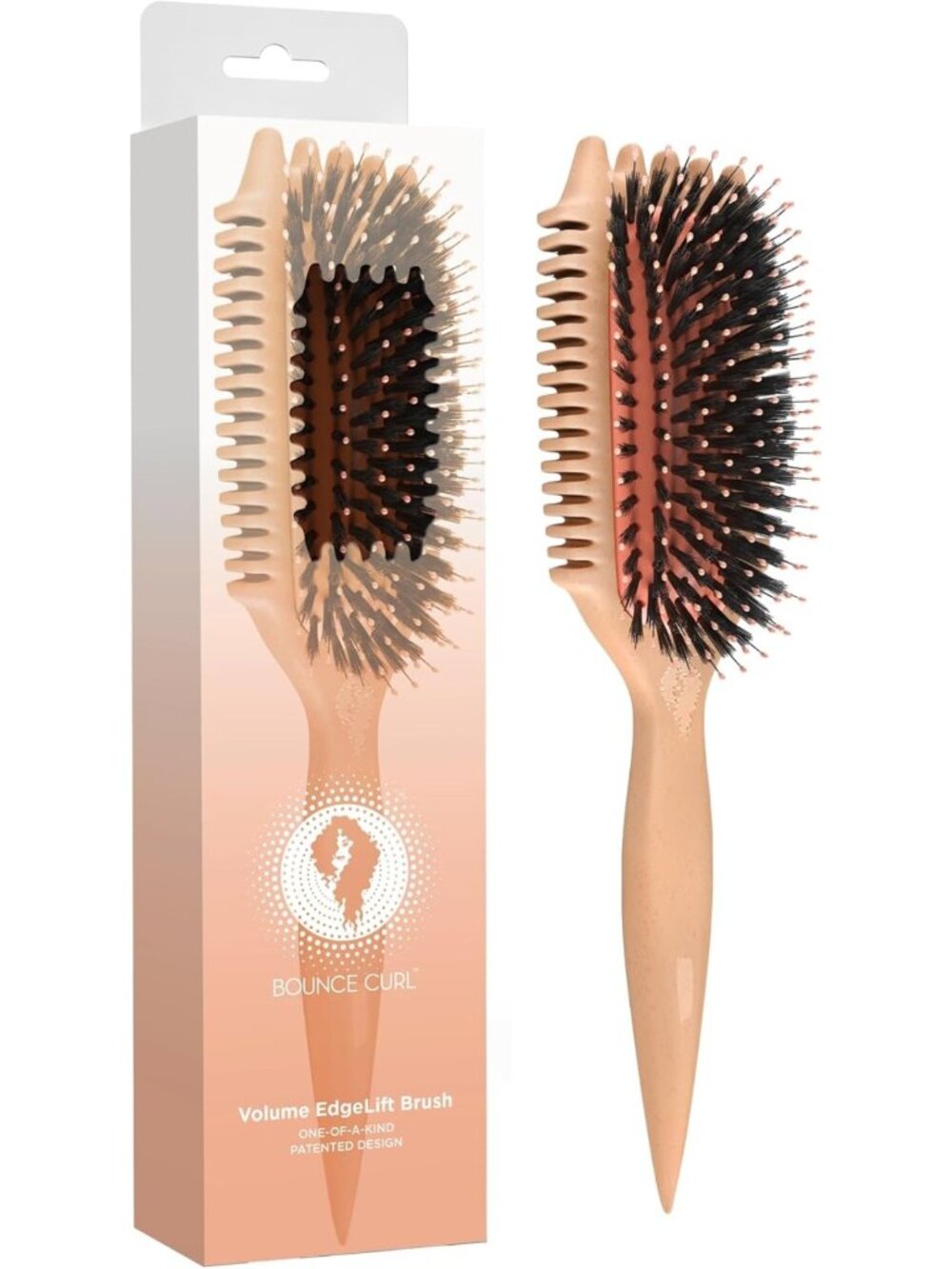 5-in-1 Styling Tool for Defined Curls, Volume & Edge Control Brush - Peach